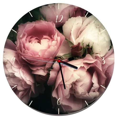 Zegar ścienny do sypialni, różowe kwiaty Z016 Naklejkomania - zdjecie 1