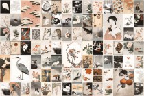 Fototapeta na ścianę Sztuka japońska - kolaż azjatyckich grafik w stylu boho/vintage 90004 Naklejkomania - zdjecie 2 - miniatura
