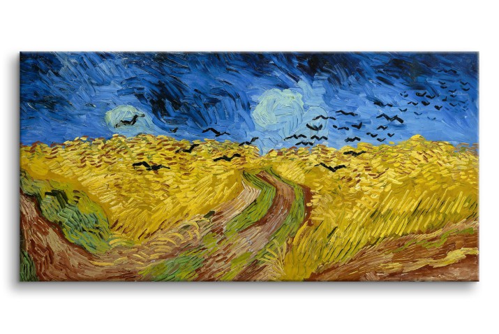 Obraz Pejzaż Pole pszenicy z krukami - reprodukcja malarstwa Vincenta Van Gogha 92083 Naklejkomania - zdjecie 1