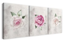 Obrazy tryptyki na ścianę minimalistyczne kwiaty 20717 Naklejkomania - zdjecie 2 - miniatura