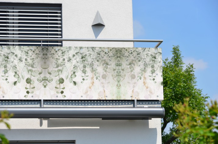 Osłona ozdobna baner na balkon delikatne liście 67294 - zdjęcie 1