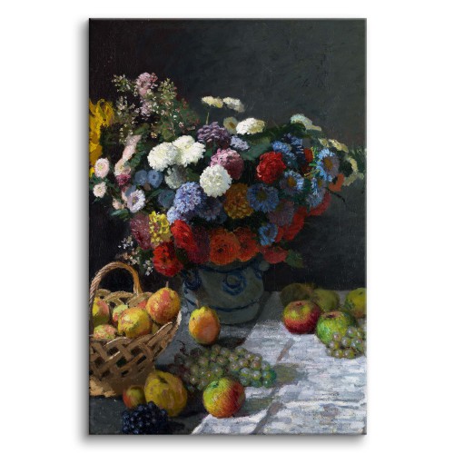 Martwa natura z kwiatami i owocami - reprodukcja malarstwa Claudea Moneta 92019 Naklejkomania - zdjecie 1