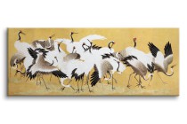 Obraz Japońskie stado żurawi - reprodukcja grafiki Ishidy Yūtei 92053 Naklejkomania - zdjecie 1 - miniatura