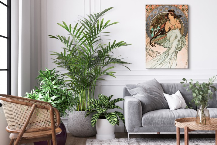 Les Arts: La Musique - reprodukcja portretu kobiety, Alfons Mucha 92009 - zdjęcie 3