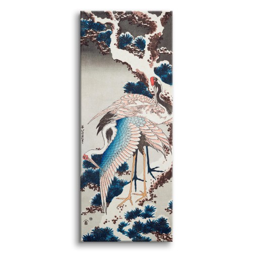 Obraz Żurawie na ośnieżonym drzewie - reprodukcja grafiki Hokusai Katsushika 92057