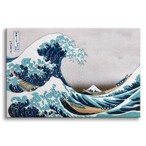 Obraz Wielka fala w Kanagawie - reprodukcja pejzażu Hokusai Katsushika 92037 Naklejkomania - zdjecie 1