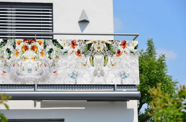 Baner osłona ozdobna na balkon kwiaty 67279 - zdjęcie 1