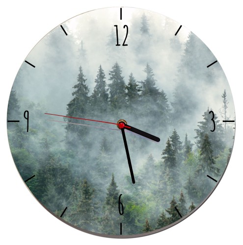 Zegar ścienny do sypialni, salonu, las zza mgły Z007 Naklejkomania - zdjecie 1
