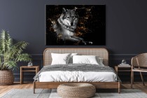 Obraz do sypialni, salonu, wilk w złocie 20727 Naklejkomania - zdjecie 3 - miniatura