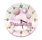 Zegar ścienny do pokoju dziecięcego, różowe króliczki ZD003 Naklejkomania - zdjecie 1 - miniatura