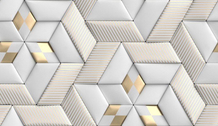 Panele szklane do kuchni 3d złota geometria 42538 - zdjęcie 2
