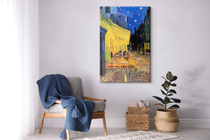 Obraz Taras kawiarni w nocy - reprodukcja malarstwa Vincenta Van Gogha 92079 - zdjęcie 3