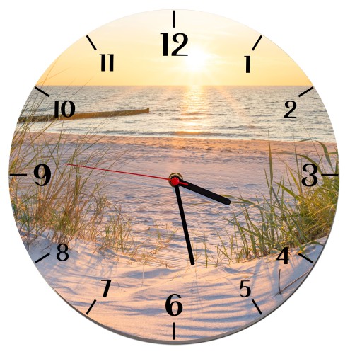 Zegar ścienny do sypialni, salonu, pejzaż, morze, plaża, wydmy Z011 Naklejkomania - zdjecie 1