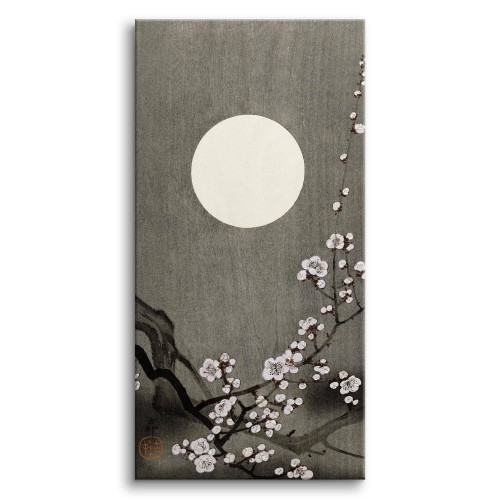 Obraz Kwitnący kwiat śliwki przy pełni księżyca (Blooming plum blossom at full moon) - Ohara Koson, reprodukcja 92066
