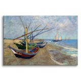 Obraz Łodzie rybackie na plaży Les Saintes Maries de la Mer - Vincent Van Gogh 92081 Naklejkomania - zdjecie 1 - miniatura