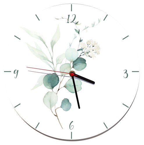 Zegar ścienny do sypialni, biały kwiat Z020 Naklejkomania - zdjecie 1