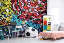 Fototapeta na ścianę  Mural z robotami - kolorowe graffiti na ceglanej ścianie 90002 Naklejkomania - zdjecie 1 - miniatura