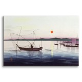 Obraz Łodzie i zachodzące słońce (Boats and setting sun) - Ohara Koson, reprodukcja 92067 Naklejkomania - zdjecie 1 - miniatura