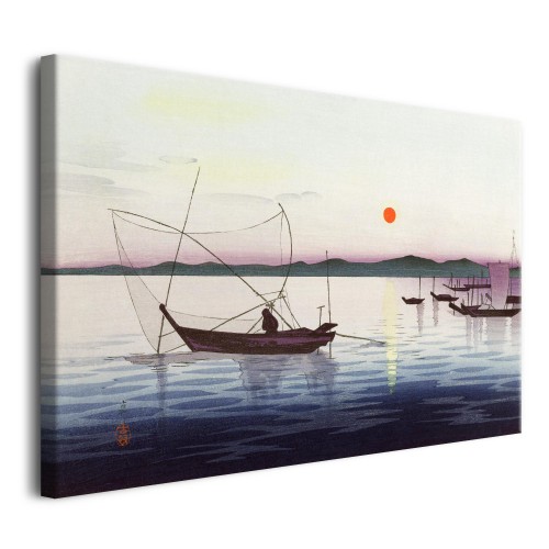 Obraz Łodzie i zachodzące słońce (Boats and setting sun) - Ohara Koson, reprodukcja 92067 - zdjęcie 2