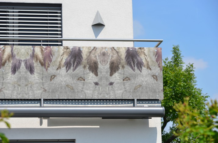 Baner ozdobny na balkon pióra 67280