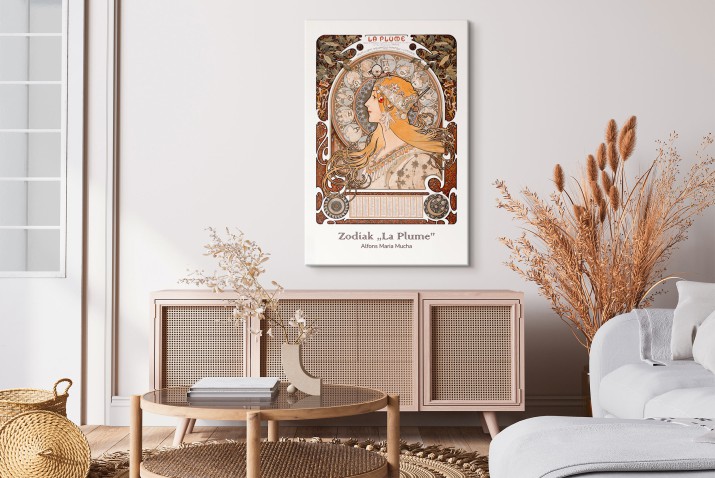 Zodiaki La Plume - reprodukcja portretu kobiety, Alfons Mucha 92007 - zdjęcie 3