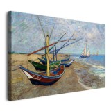 Obraz Łodzie rybackie na plaży Les Saintes Maries de la Mer - Vincent Van Gogh 92081 Naklejkomania - zdjecie 2 - miniatura