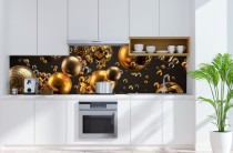 Panel PCV na ścianę do kuchni 3d złote kule 9940 Naklejkomania - zdjecie 1 - miniatura