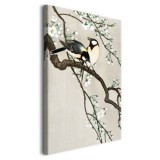 Sikorki na gałęzi wiśni - reprodukcja japońskiej grafiki ptaków, Ohara Koson 92099 Naklejkomania - zdjecie 2 - miniatura