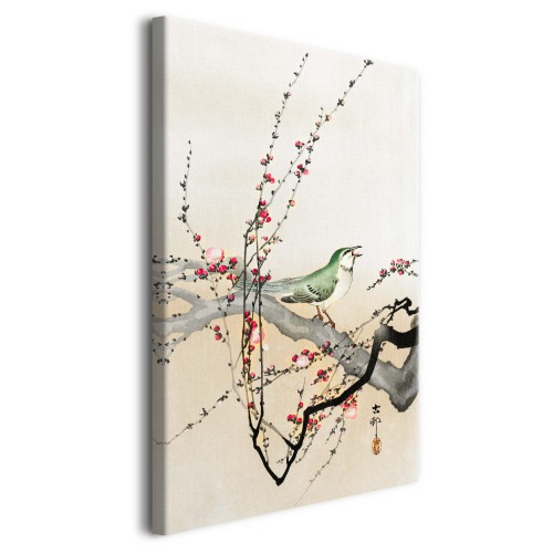 Śpiewający ptak i kwiaty śliwki - reprodukcja japońskiej grafiki, Ohara Koson 92100 - zdjęcie 2