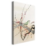 Śpiewający ptak i kwiaty śliwki - reprodukcja japońskiej grafiki, Ohara Koson 92100 Naklejkomania - zdjecie 2 - miniatura
