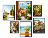 Zestaw plakatów Słoneczna Italia - włoskie pejzaże, miasto i roślinność 91013 Naklejkomania - zdjecie 1 - miniatura