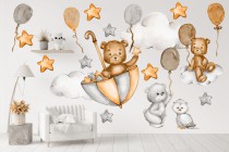 Naklejki na ścianę dla dzieci misie balony 32227 Naklejkomania - zdjecie 1 - miniatura
