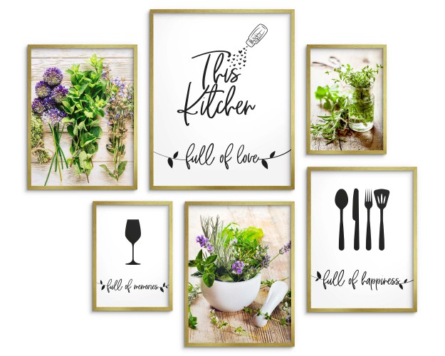 Zestaw plakatów This Kitchen - zioła, kwiaty i dekoracyjne napisy do kuchni 91026 - zdjęcie 4