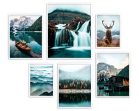 Zestaw plakatów Górskie pejzaże - dzika natura, lasy i turkusowe jeziora 91016 Naklejkomania - zdjecie 4 - miniatura