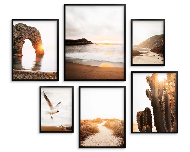 Zestaw plakatów Letnie plaże - nadmorskie widoki przy zachodzie słońca 91000 Naklejkomania - zdjecie 1