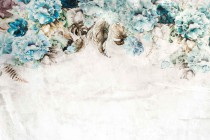 Fototapeta na ścianę Błękitne kwiaty - delikatne rośliny na betonie w stylu boho 90026 Naklejkomania - zdjecie 2 - miniatura