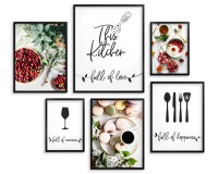 Zestaw plakatów This Kitchen - zdjęcia jedzenia i dekoracyjne napisy do kuchni 91024 Naklejkomania - zdjecie 1 - miniatura