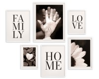Zestaw plakatów Wartości - dom, miłość i rodzina w kolorach sepii 91014 Naklejkomania - zdjecie 4 - miniatura