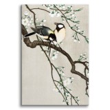Sikorki na gałęzi wiśni - reprodukcja japońskiej grafiki ptaków, Ohara Koson 92099 Naklejkomania - zdjecie 1 - miniatura