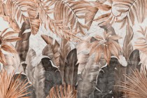 Fototapeta łazienkowa Beżowe liście - roślinność dżungli w stylu boho 90020 Naklejkomania - zdjecie 2 - miniatura