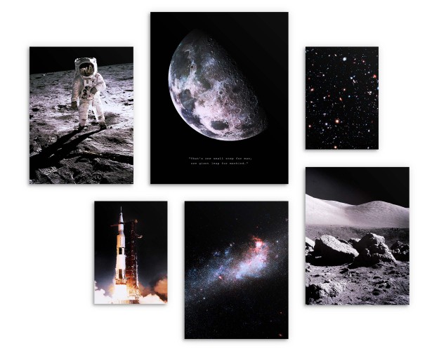 Zestaw plakatów Lot w kosmos - zdjęcia astronautów, gwiazd i księżyca (NASA) 91010 - zdjęcie 4