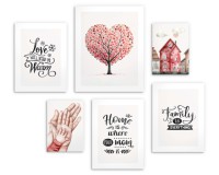 Zestaw plakatów Bezpieczne miejsce - drzewo-serce, napisy, rodzina i dom 91018 Naklejkomania - zdjecie 3 - miniatura