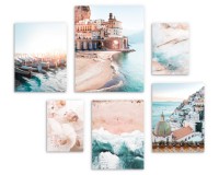 Zestaw plakatów Włoskie widoki - plaża, morze, miasto, gondole, kwiaty 91007 Naklejkomania - zdjecie 4 - miniatura
