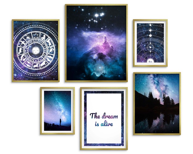 Zestaw plakatów Kosmos - niebo, gwiazdy, znaki zodiakiów, układ słoneczny, pejzaże 91005 - zdjęcie 3