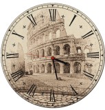 Zegar na ścianę do sypialni, salonu miniatura Rzymu w stylu retro Z027 Naklejkomania - zdjecie 1 - miniatura