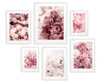 Zestaw plakatów Bladoróżowe kwiaty - bukiety delikatnych pięknych piwonii 91022 Naklejkomania - zdjecie 4 - miniatura