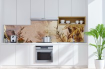 Panel ozdobny do kuchni złote kwiaty 26007 Naklejkomania - zdjecie 1 - miniatura