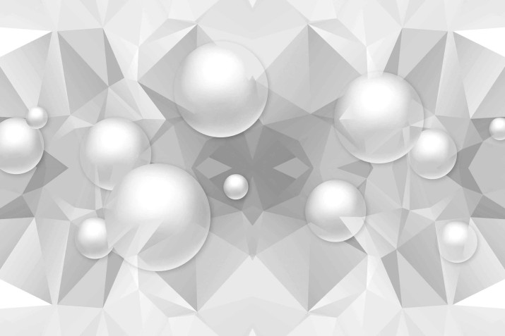 Fototapeta na ścianę Geometria 3D - szklane kule na abstrakcyjnym jasnym tle 90024 - zdjęcie 2