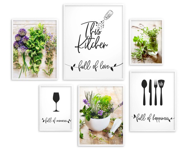 Zestaw plakatów This Kitchen - zioła, kwiaty i dekoracyjne napisy do kuchni 91026 - zdjęcie 5