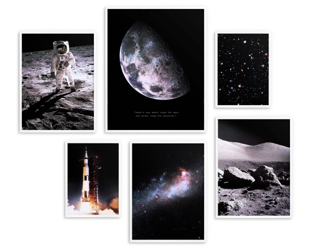 Zestaw plakatów Lot w kosmos - zdjęcia astronautów, gwiazd i księżyca (NASA) 91010 - zdjęcie 5